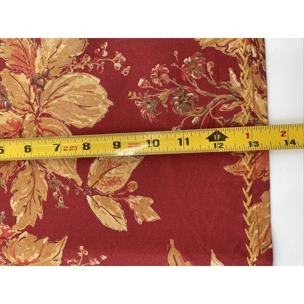 April Cornell 4 Placemats Fall Leaf Berries Pattern Red Gold Orange 13.5 x 18.5